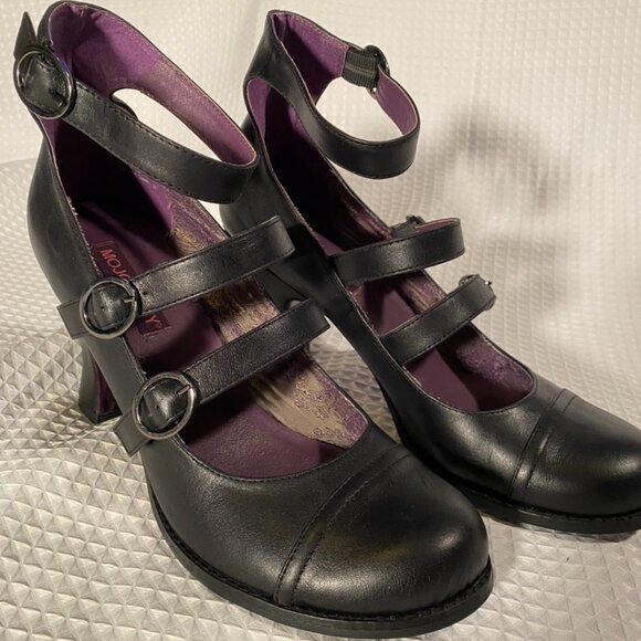 Mojo Moxy Black Leather Shoes - Picture 1 of 7